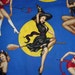 Bewitched Halloween Fabric / 31" by 44" / Alexander Henry Pin Ups / Blue / Vargas Girls