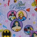 Girl Power Wonder Woman, Super Girl, Batgirl Comic Book Fabric / Lavender / Half Yard / Last One
