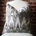 Reserved for sbrown61 ----- Ikat - Silver and Bronze Hand Print on Natural Linen - Pillow Cover - 20"x20"