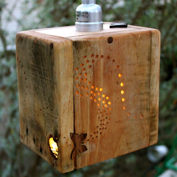 Items similar to Rustic Pallet  Wood  Pendant Lamp  on Etsy