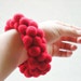 Needle Felted Ball Bangle - Red