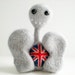 Felt Jubilee Union Jack Pheeple - Needle Felted Red, White and Blue Character
