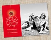 Printable Custom Christmas Photo Card - Merry & Bright Christmas Il_170x135