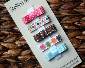 Baby hair clips, Set of 5 Mini Hair Clips for baby, infant hair clippies, toddler hair clips, tween, teen, adult - Toddler Party Favors