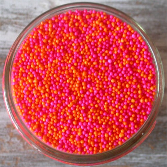 Sprinkles 6 oz. Orange and Pink Nonpareils Mix for Dipped