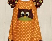 Pre-order Owl Peasant Dress