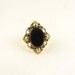 Oval Ring, Black and Golden, Adjustable