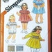 Toddler Girl's Dress Rompers Panties - Smocking Transfer - Vintage 1980s Simplicity Sewing Pattern 5805 - Size 1 / Chest 20 - Factory Folds