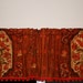 Vintage Valance Cathedral Window Design . Beautiful Rich Colors. Burnt Sienna PomPom Trim