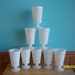 White Milk Glass Pedestal Parfait Goblets Set of 8 Collectible Vintage Grapes and Leaves Design