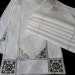 6 Vintage Italian White Work Linen Placemats and Runner