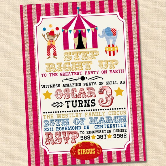 Circus Theme Invitation 7