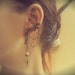 Small Victorian Ear Cuff With Chains And Glass Beads