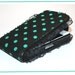 Reserved for Karen, I PHONE 3 flip case, PoLkA DOT, wallet flip case, hard case, green and black with black sheer frills,PINUP accessoire