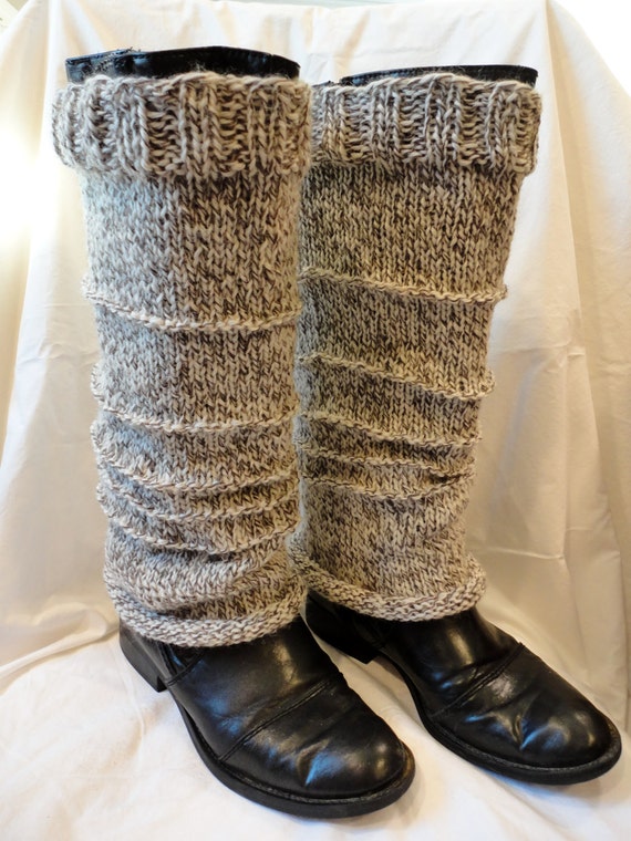 Wool Leg Warmers Oatmeal Tweed by on Etsy