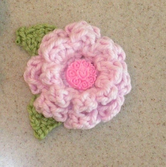 Items similar to Flower Small Crochet Flower in Blue, Ivory or