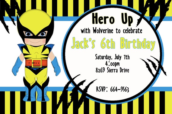 Wolverine Birthday Party Invitations 5