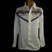 70s 80s 16" Large Kennington Quilted Western Cowboy Rodeo Bull SHIRT Off White Blue