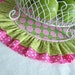 Table Runner/ Birthday Table Runner/ Cake Stand or Cup Cake Holder Mat/ Spring Easter Table Runner/ Reversible Table Round in Pink and Green