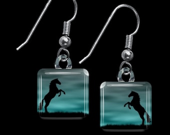 Horse Silhouette Earrings(ECuAn5.7)