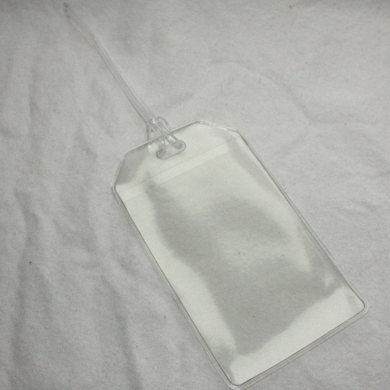 Clear Vinyl Plastic Luggage Tags DIY Set of 10