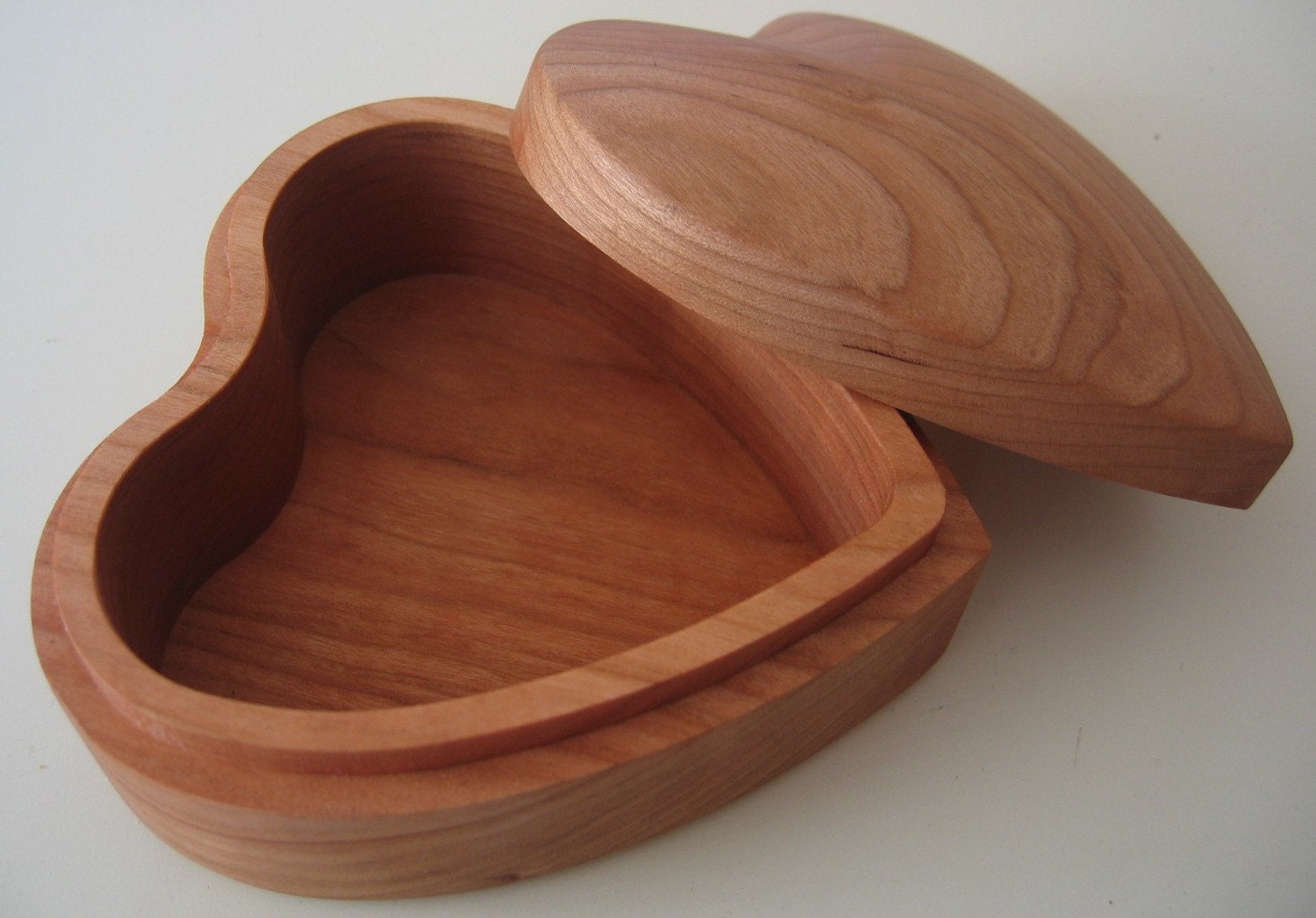 Solid Cherry Heart Shaped Jewelry Box by woodenheartbox on Etsy