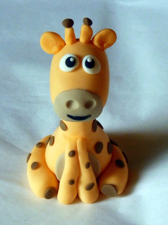 Items similar to Fondant Cake Toppers-Zoo Animals-Set of 5 ...