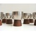 Mid Century Rosewood & Stainless Cups Modernist Set of 8 Lundtofte DENMARK1960's