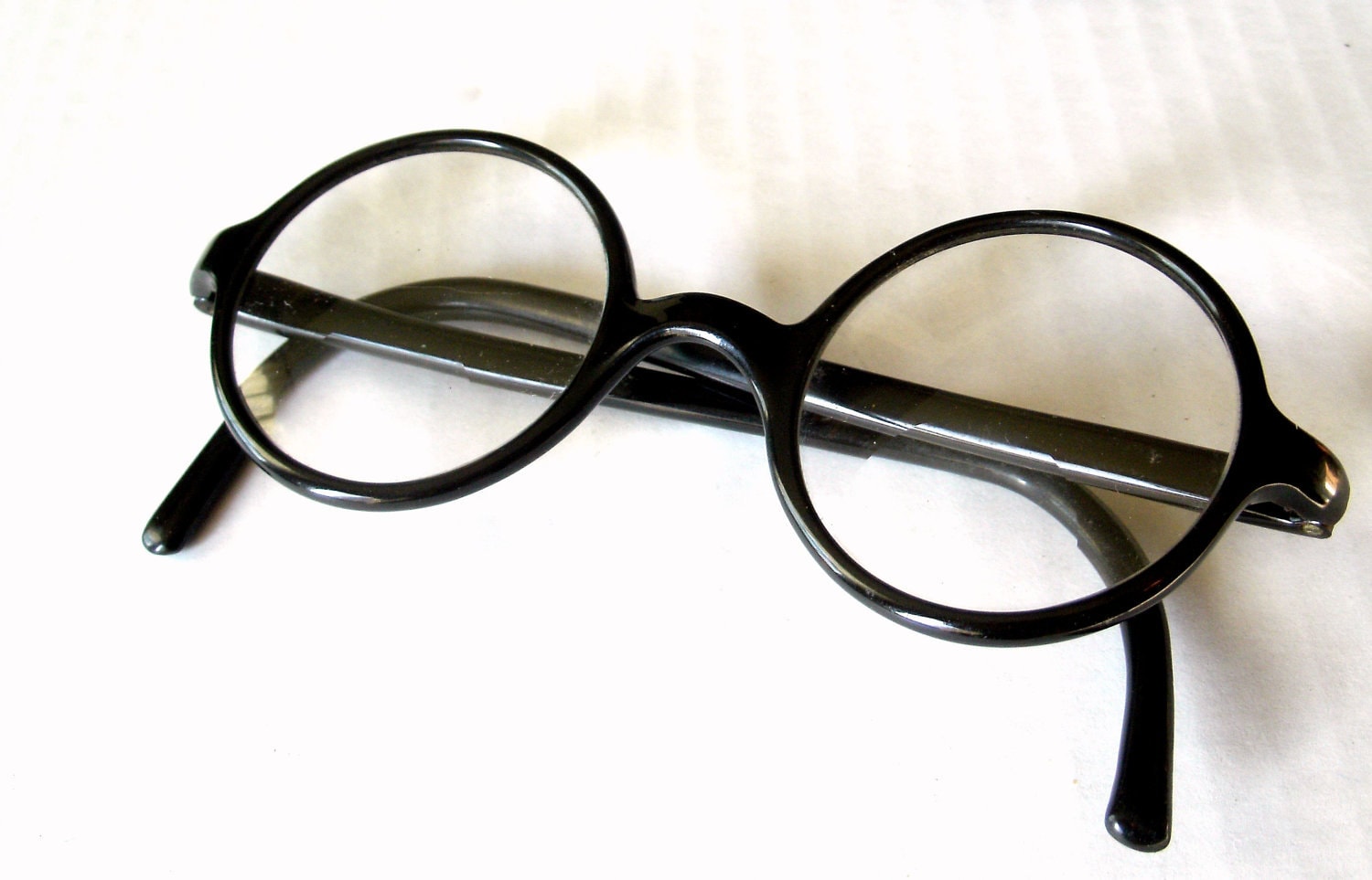 Vintage Round Black Plastic Eyeglasses Harry Potter George | Free Hot ...