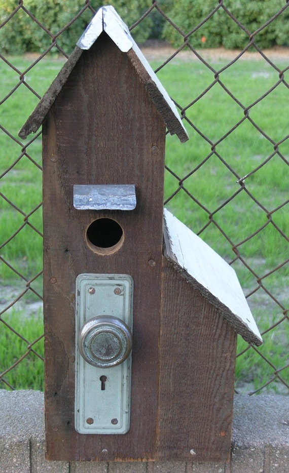 Rustic Birdhouse "Country Livin'" - made with reclaimed Humboldt Milling Company wood