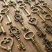 The Hollingworth Wedding Collection - 100 Medium Size Skeleton Keys in Antique Bronze