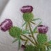 Embroidered thistle tea towel