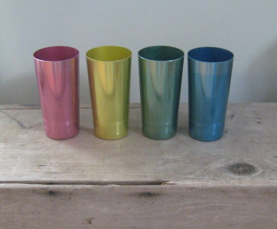 Tumblers vintage Aluminum cups Colorful Bend safe aluminum West