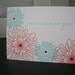 Thinking of You Card, Red and Aqua Flowers