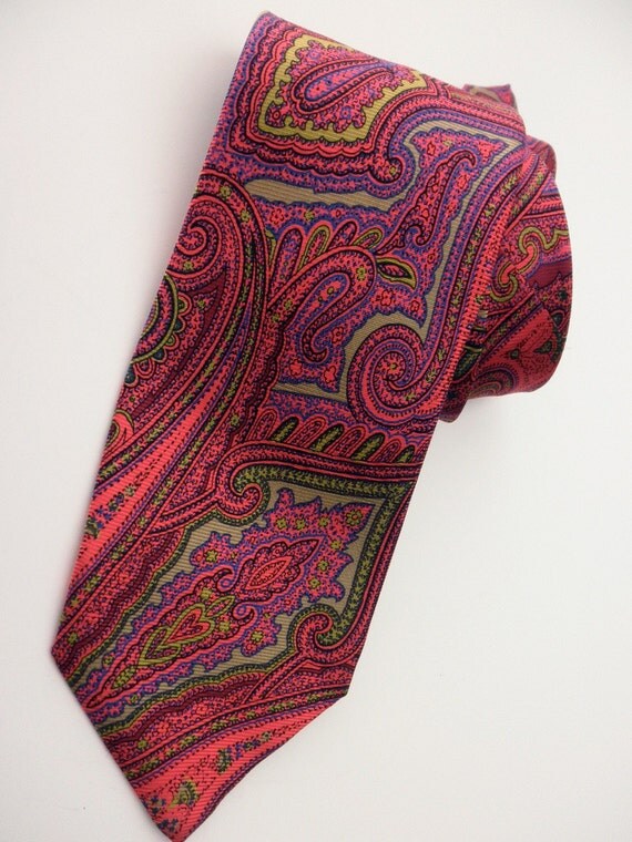 vintage designer silk tie Daniel Cremieux made in Italy