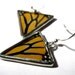 Geometric Monarch Butterfly Triangle Wing Earrings