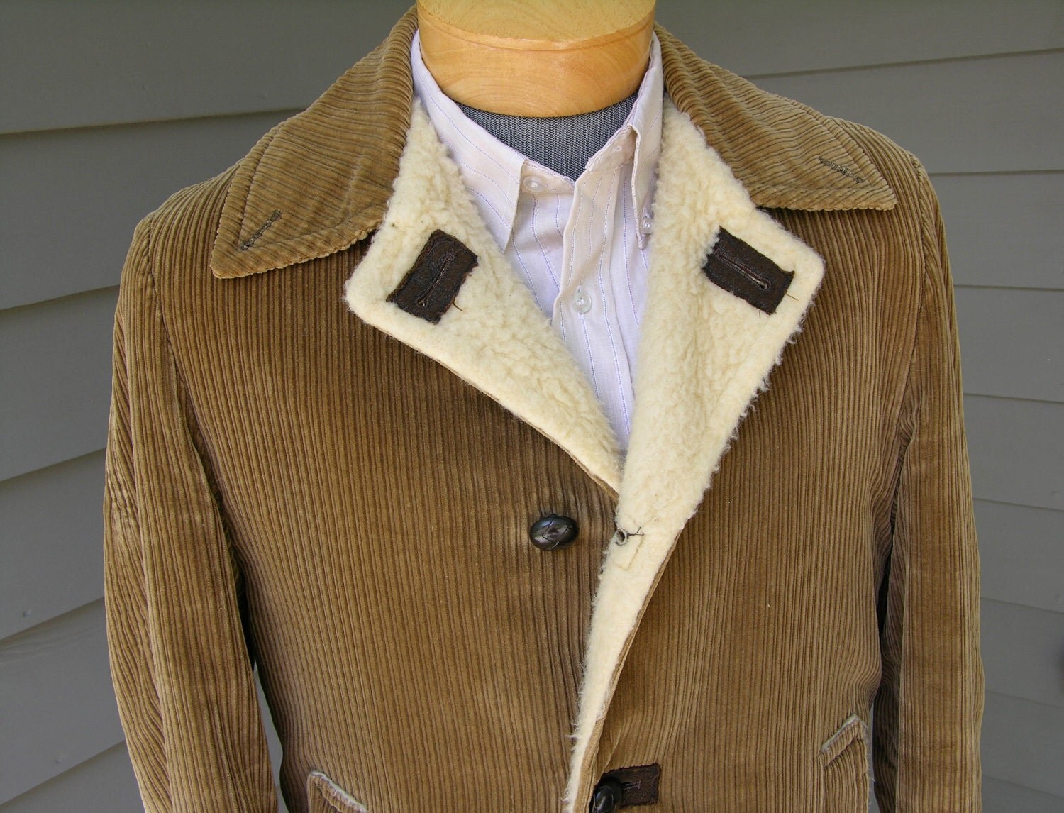 vintage 1960's Men's Car coat. Toffee colored