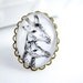 Giraffes Ring - Antique Brass Double Lace Edge