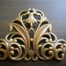 Last One Brass Ox Art Nouveau Victorian Fleur Scroll Stamping Ornament, 1pc