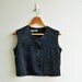 Vintage Wrinkle Black Velvet Sleeveless CropTop