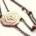 Rose necklace - pink rose, pink stone, pink necklace, ROMANTIC - Double strand necklace - Flower necklace, 2 chains