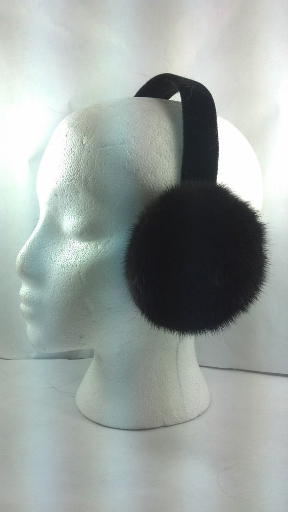 Mahogany Mink fur Earmuffs made in usa new