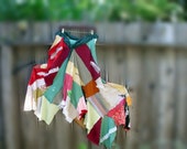 Bohemian Patchwork Wrap Skirt/ Gypsy  Shawl/ Eco Fashion Boho Tattered Skirt