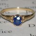 Estate Edwardian 14k Yellow Gold Ceylon Blue Sapphire Ring Vintage