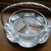 Vintage hammered aluminum and glass serve ware