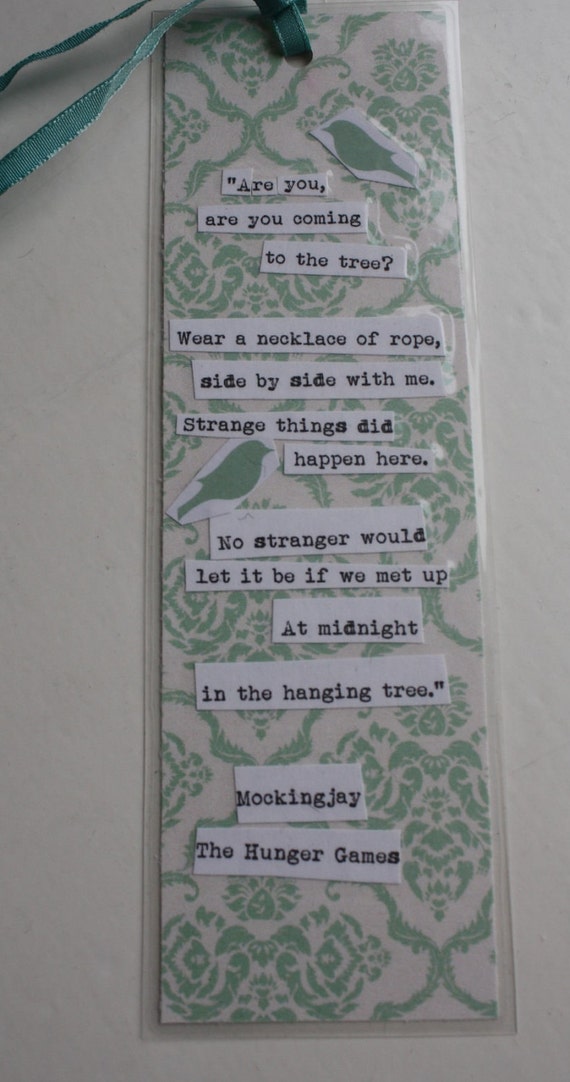 the hunger games bookmark by lemonmaidcreations on etsy