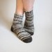 Random Striped Organic Socks - 100% Natural Hand-spun Wool Yarn - Autumn Winter Eco Clothing