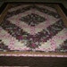 Queen Size Log Cabin Quilt in Pinks and Browns