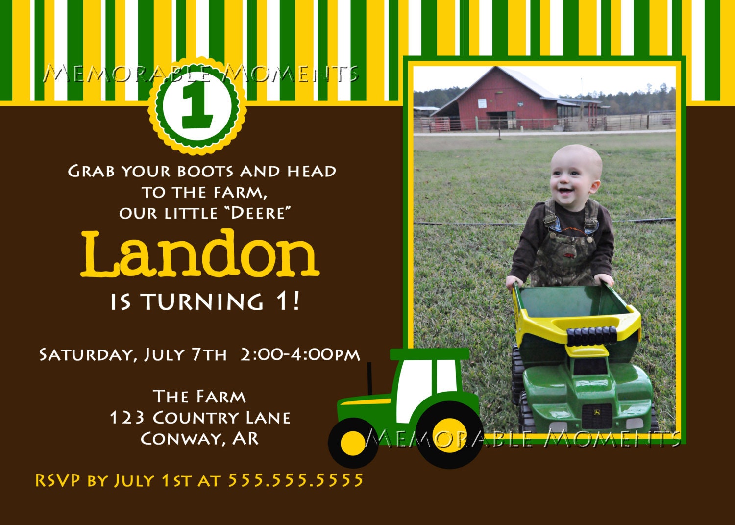 John Deere Birthday Invitations 1