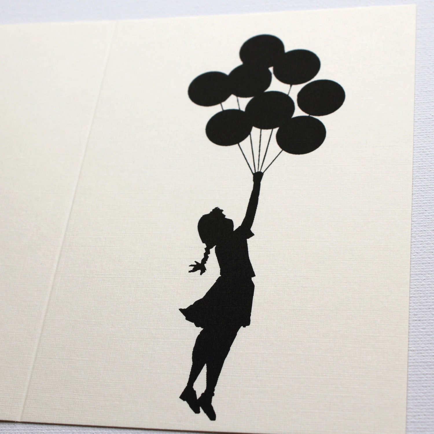 Items similar to Floating Balloon Girl Five Banksy Cards. Art Banksy ...